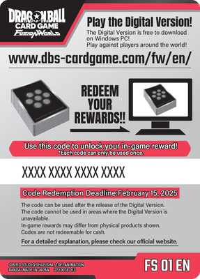DBS Fusion World - Raging Roar booster code
