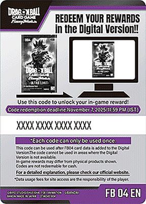 DBS Fusion World - Ultra Limit Booster Code