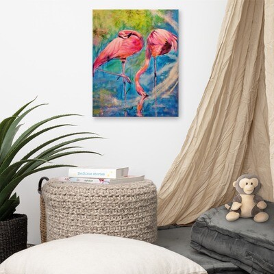 Two Flamingos - Canvas Print