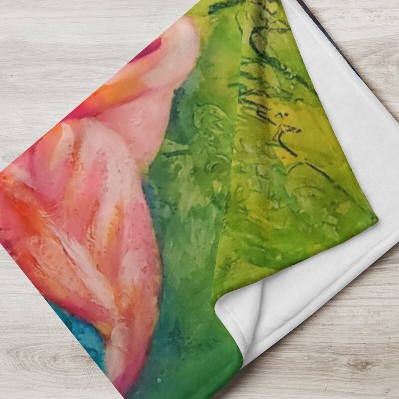 Flamingo Party Throw Blanket