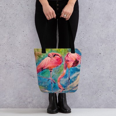 Two Flamingos Tote Bag