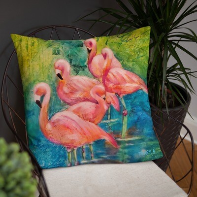 Flamingo Throw Pillow - Two Designs for One
