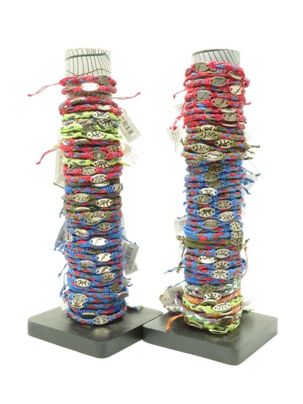 Armbandje katoen met bedel jungle | assorti