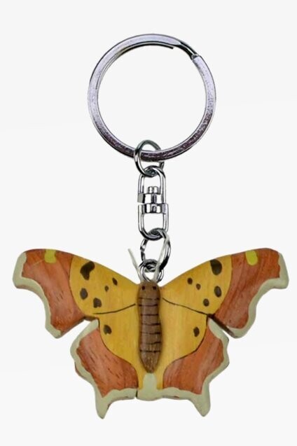 Sleutelhanger vlinder hout