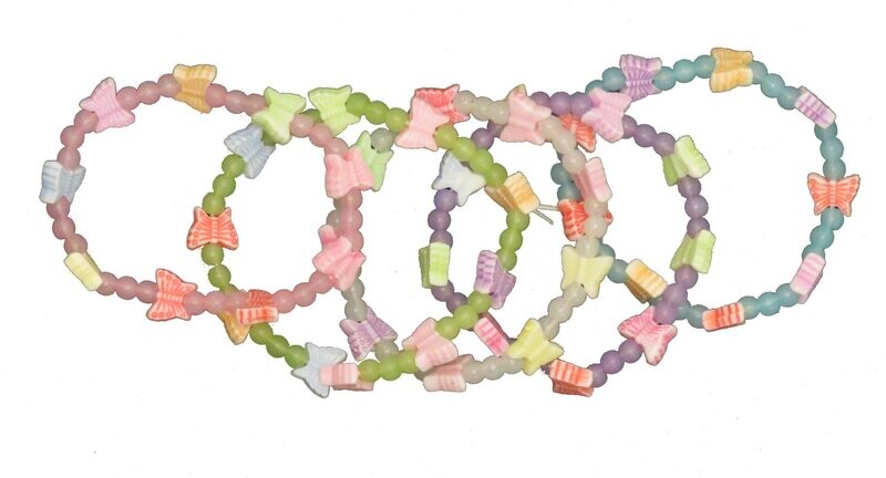 Kinder armbandjes met vlinders | set van 5