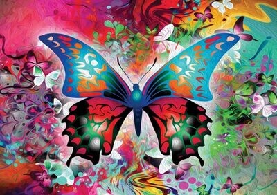 Puzzel kleurrijke vlinder | 1000
