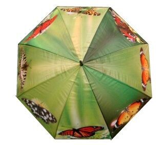 Paraplu groen met vlinders