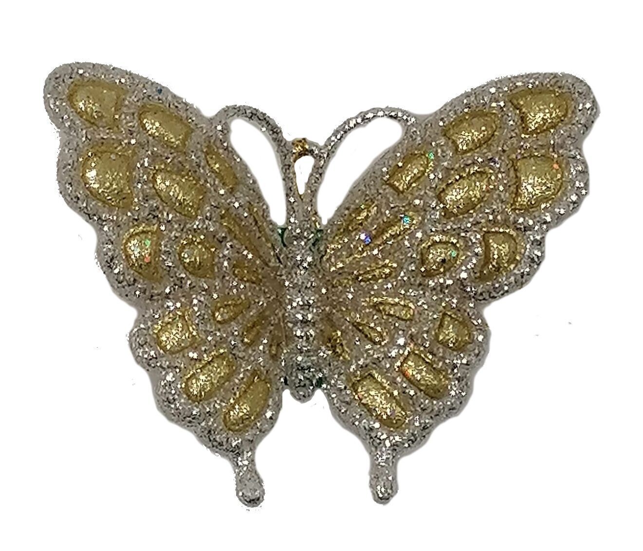 Hangdecoratie vlinder zilver/goud