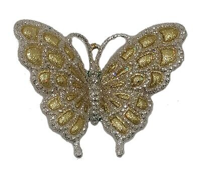Hangdecoratie vlinder zilver/goud