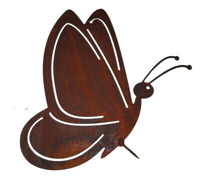 Roestige vlinder met schroef | 20x17cm