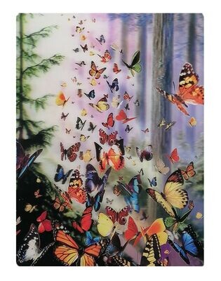 Ansichtkaart 3D Vlinders in 't bos