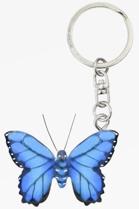 Sleutelhanger blauwe morpho