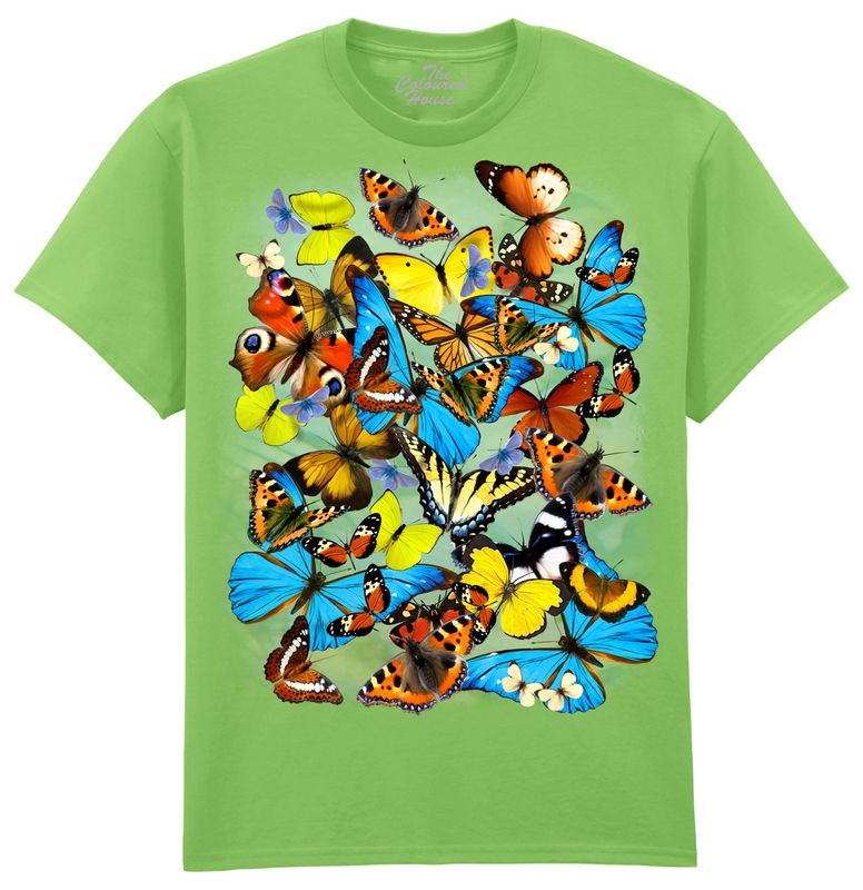 T-shirt volwassene Vlinders | 6 maten