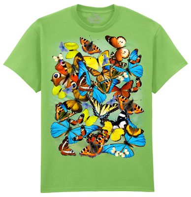 T-shirt volwassene Vlinders | 6 maten