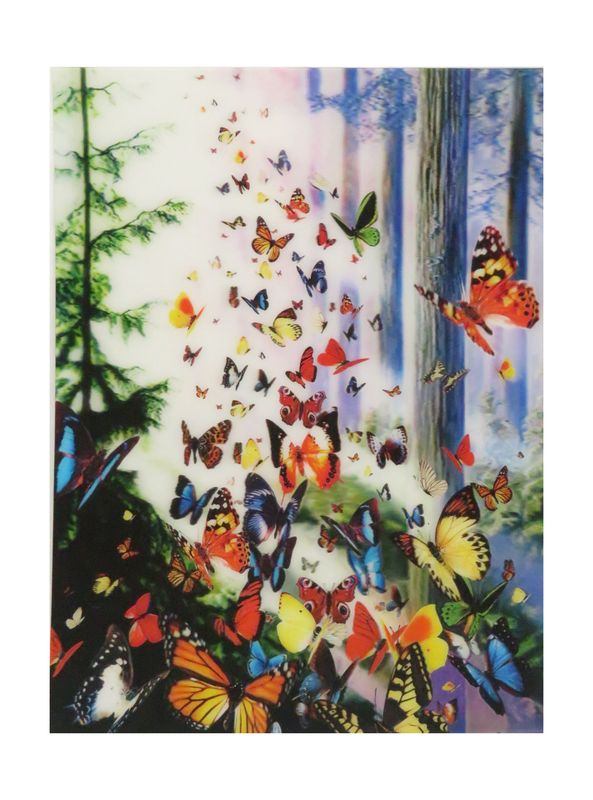 Poster 3D Vlinders in het bos