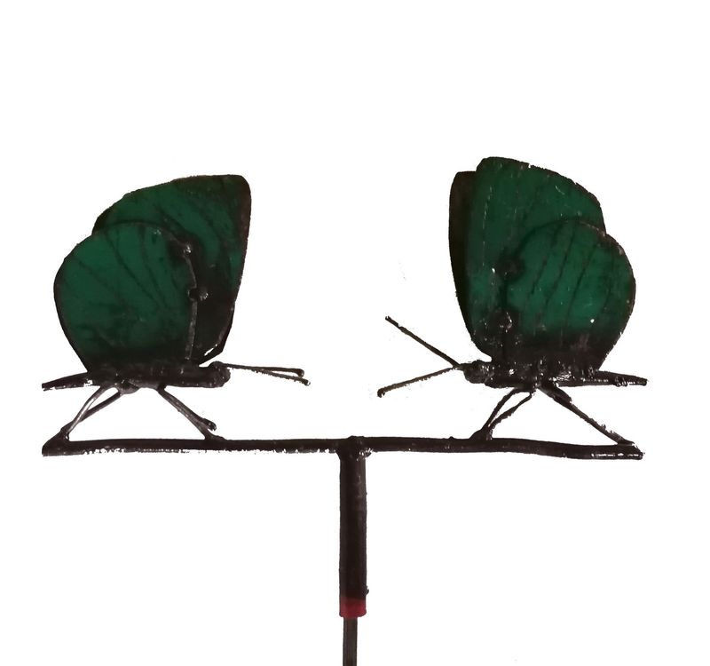 Metalen vlinder koppel op stok