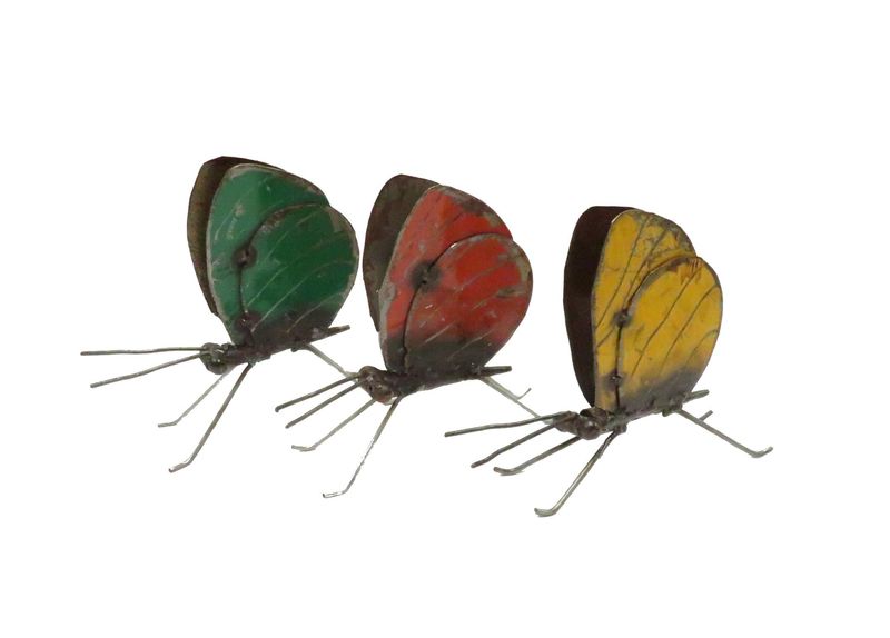 Metalen vlinder staand