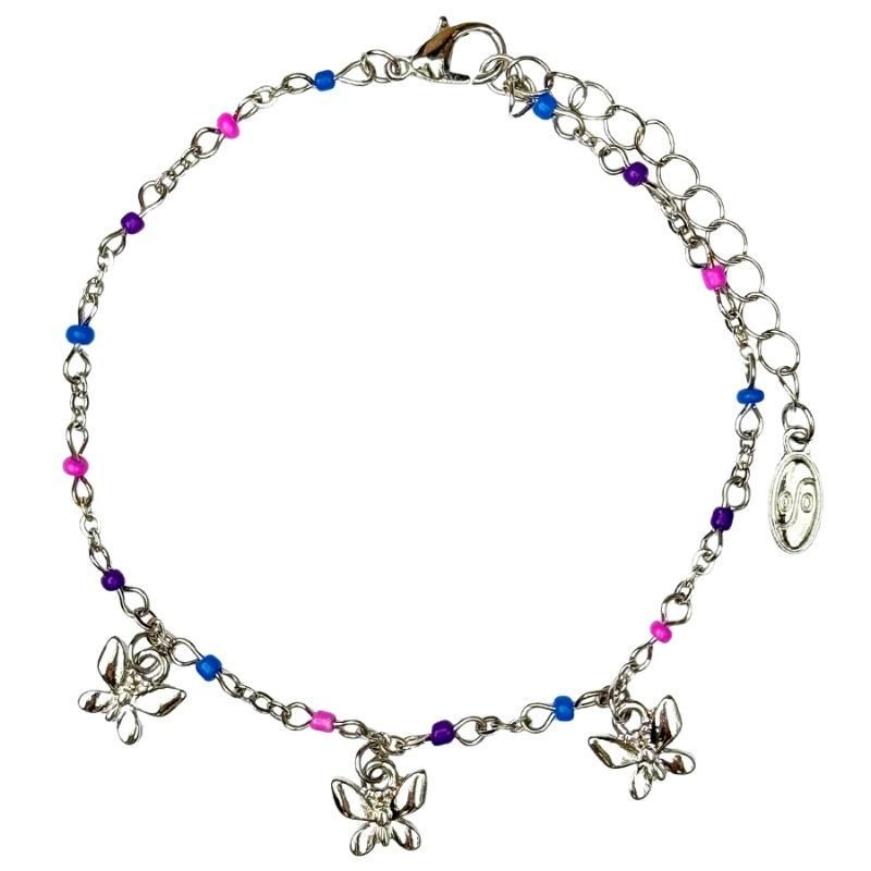 Armband facetkralen & 3 vlinderbedels