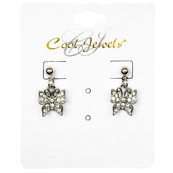 Oorhangers vlinder met strassteentjes