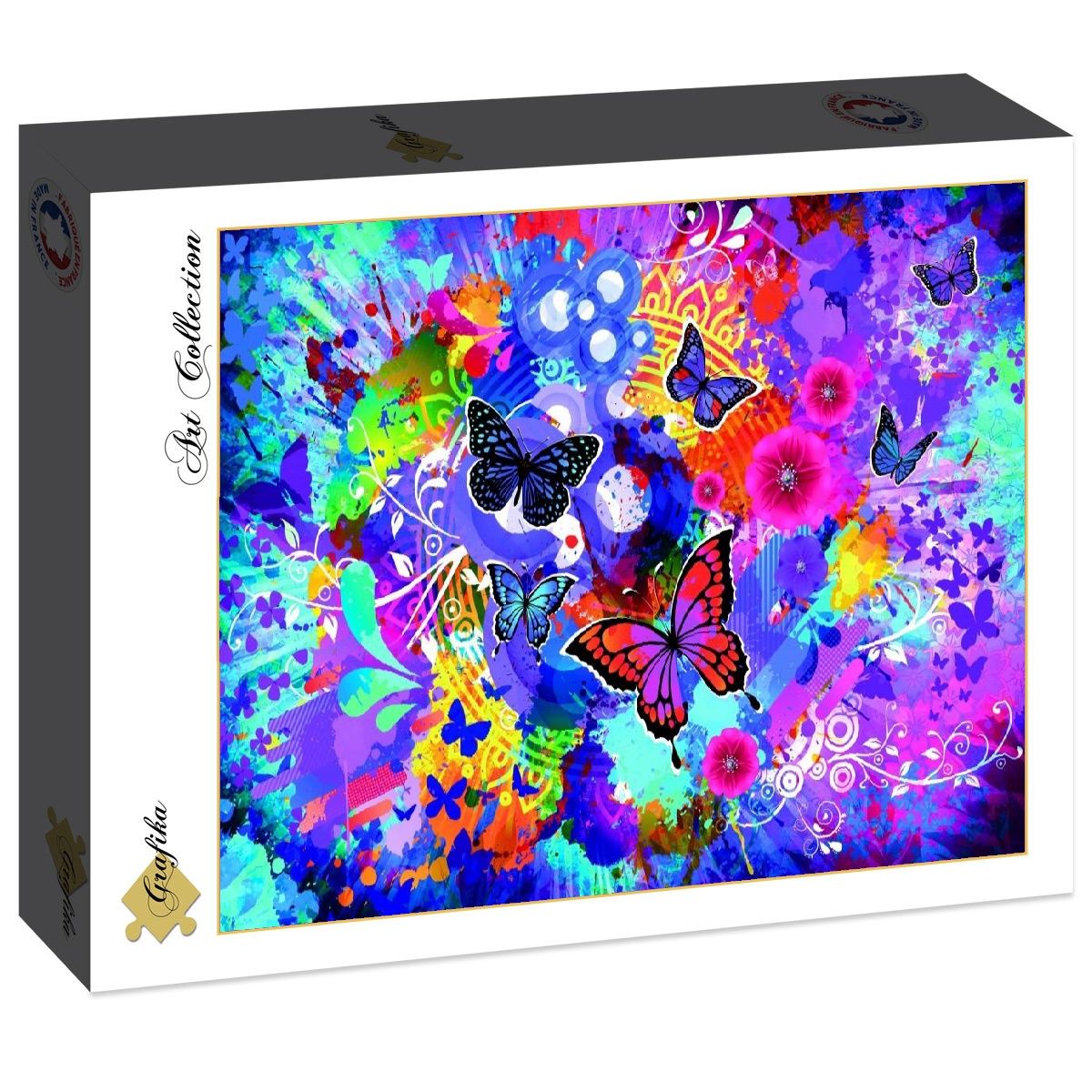 Puzzel Bonte bloemen en vlinders | 1500