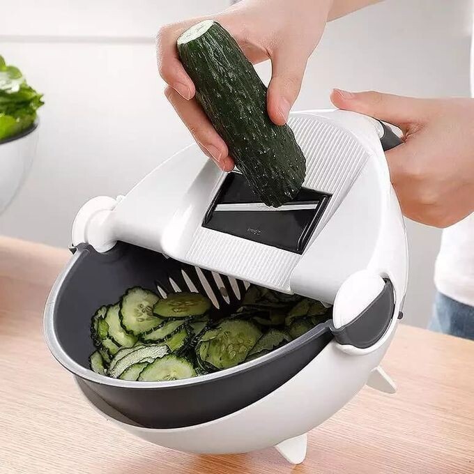 Coupe-légumes multifonctionnel  à panier humide