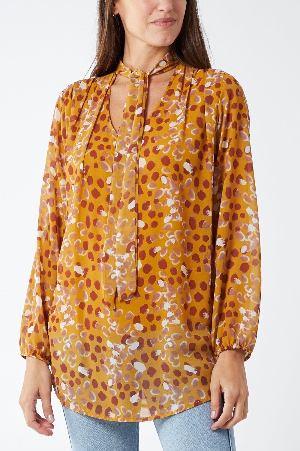 Pussybow Abstract Spot Blouse