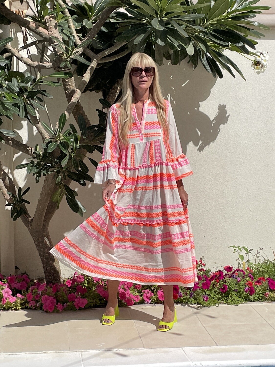 Neon Aztec Maxi Dress