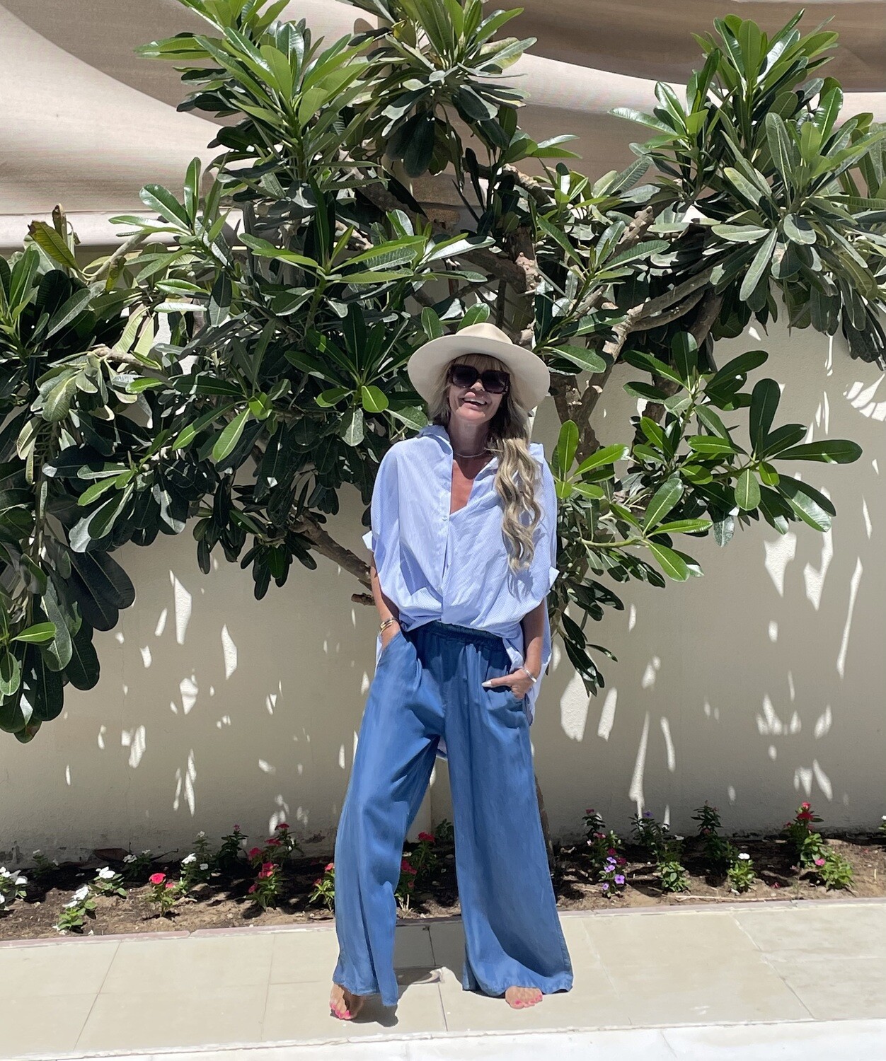 Amazing Chambray Wide Leg Pants