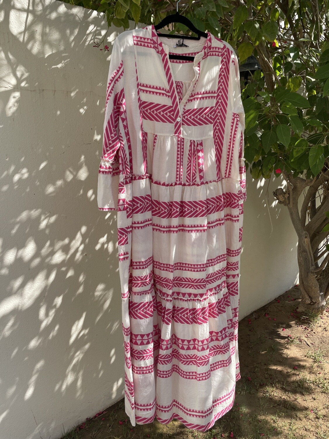 Aztec Maxi Dress in Fuchsia