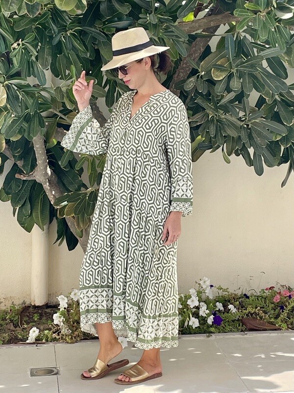 Geo Pattern Maxi Dress