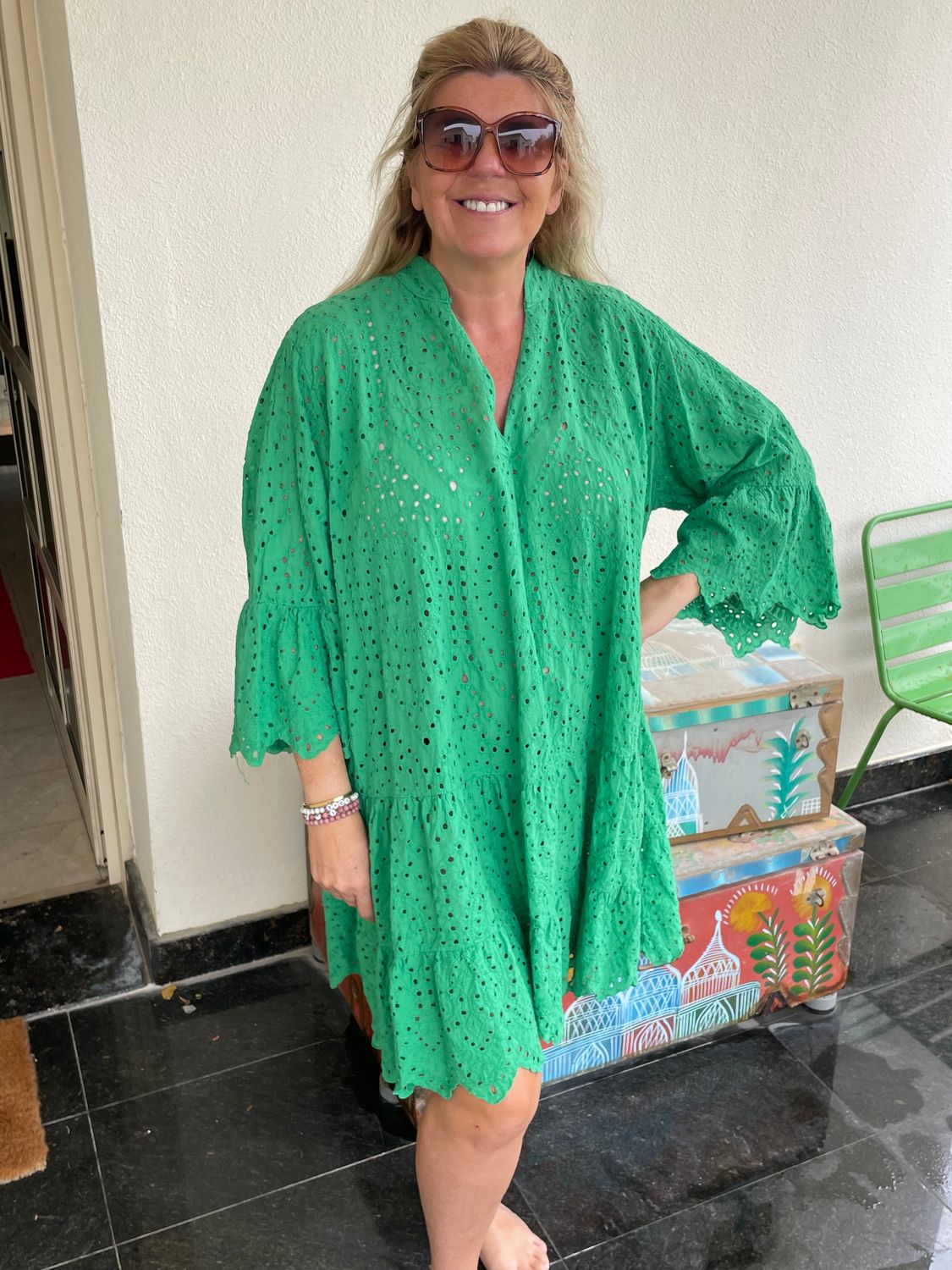 Broderie Anglaise Smock Dress