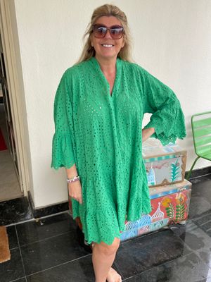 Broderie Anglaise Smock Dress