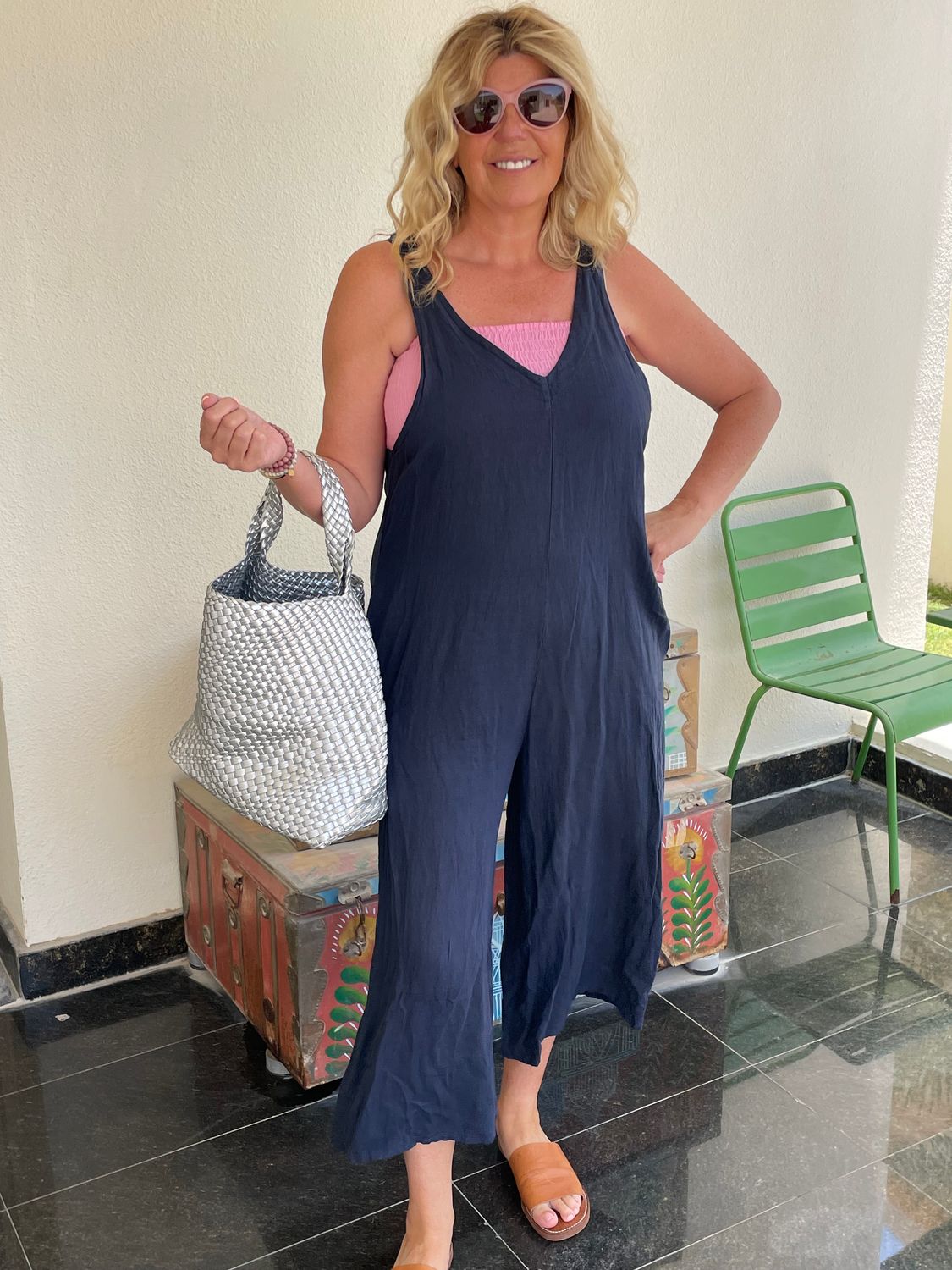 Wide Leg Linen Jumpsuit