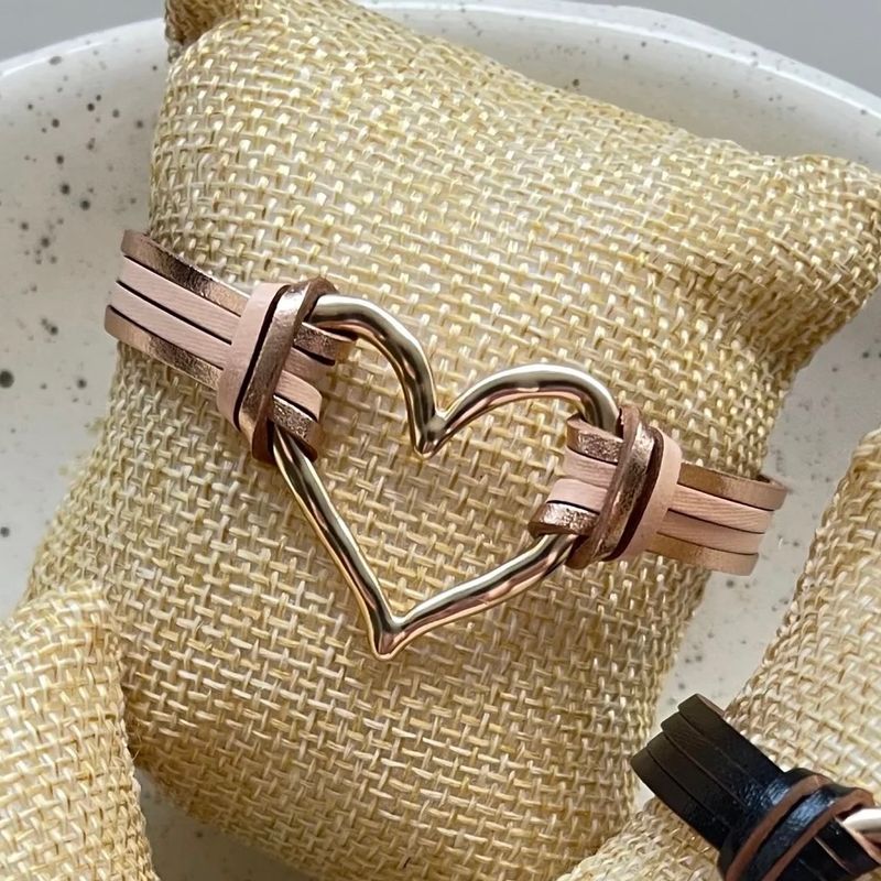 Heart Cuff Bracelet - Rose Gold
