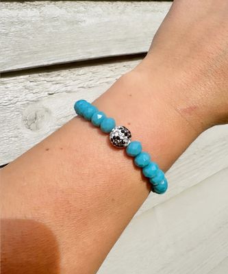 Aqua Summer Leo Ball Bracelet