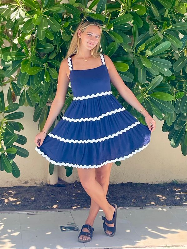 Cute Scallop Trim Sundress