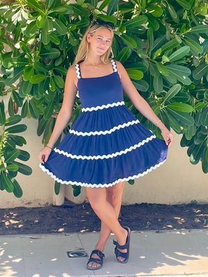 Cute Scallop Trim Sundress