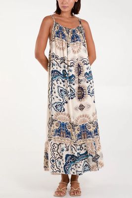 Baroque Print Cami Maxi Dress