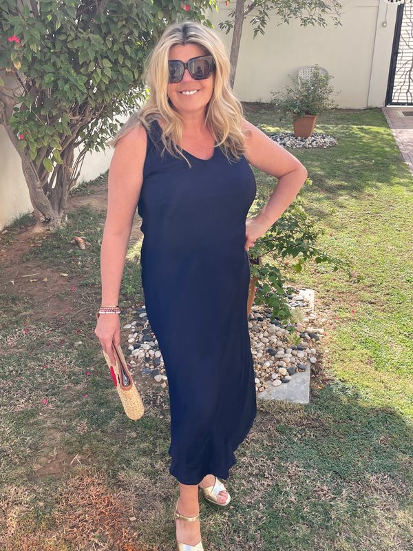 Bias Cut Satin Maxi Dress