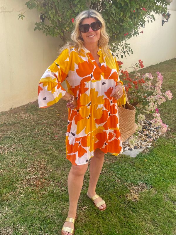 Exclusive Bold Print Smock Dress