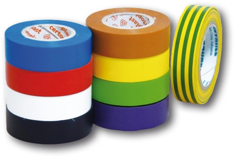 Isolierband PVC 15mm 10m UV-beständig 105°C 0,15mm selbstverlöschend (10 Stück)