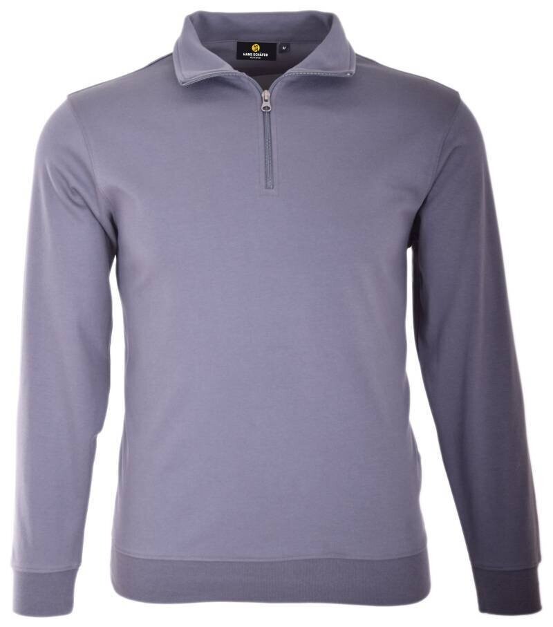Sweatshirt Zip-Kragen Anthrazit Basic