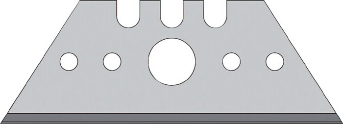 Trapezklinge L52xB18,7xS0,65mm mit Lochung (50 Stück / Spender) Trapezklinge L52xB18,7xS0,65mm mit Lochung (50 Stück / Spender)