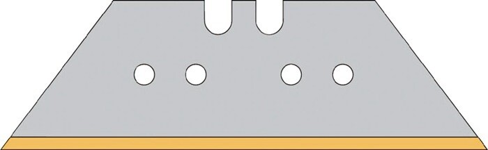Trapezklinge L61xB18,7xS0,65mm Titan mit Lochung (10 Stück / Spender)