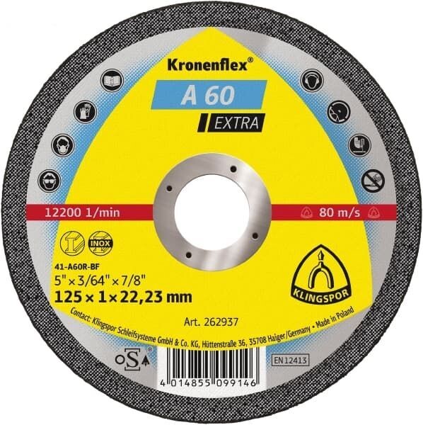 A 60 Extra Kronenflex® Trennscheiben 125mm für Edelstahl, Metall Universal (25 Stück)