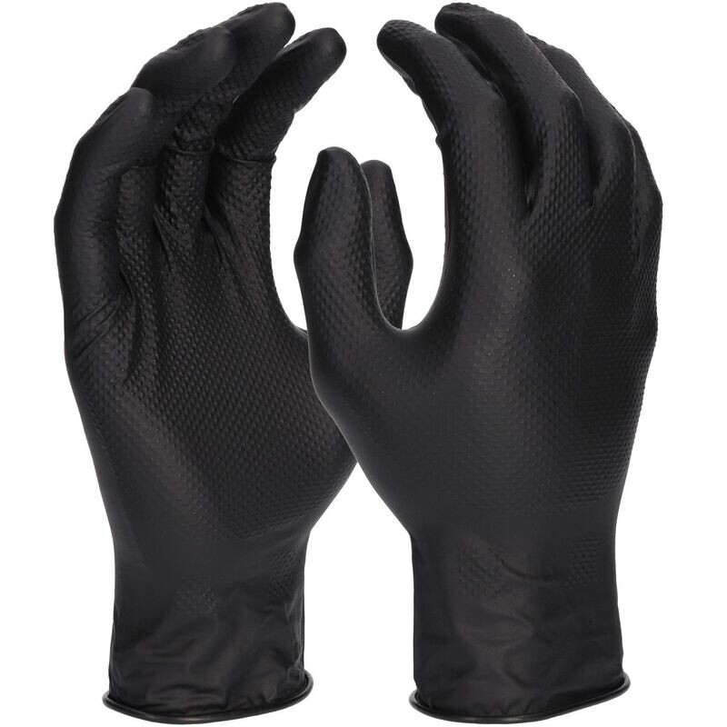 Nitril Einweghandschuh, Diamant-Muster, schwarz, ungepudert (10 Boxen) Nitril Einweghandschuh, Diamant-Muster, schwarz, ungepudert (10 Boxen)