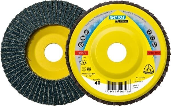 SMT 925 Special Schleifmopteller 125mm für Edelstahl, Stahl gerade Korn 40 (10 Stück) SMT 925 Special Schleifmopteller 125mm für Edelstahl, Stahl gerade Korn 40 (10 Stück)