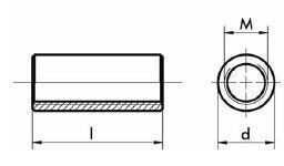 Distanzmuffe runde Ausführung L-9178 - M10 x 30 mm - Edelstahl A2 (VE 100 Stück)