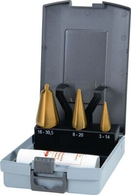 Blechschälbohrersatz 3-14/5-20/16-30,5mm HSS-TiN 4tlg.