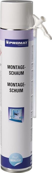 1K-Montageschaum 750 ml B2 champagner mit Einweghandschuhen (12 Dosen)